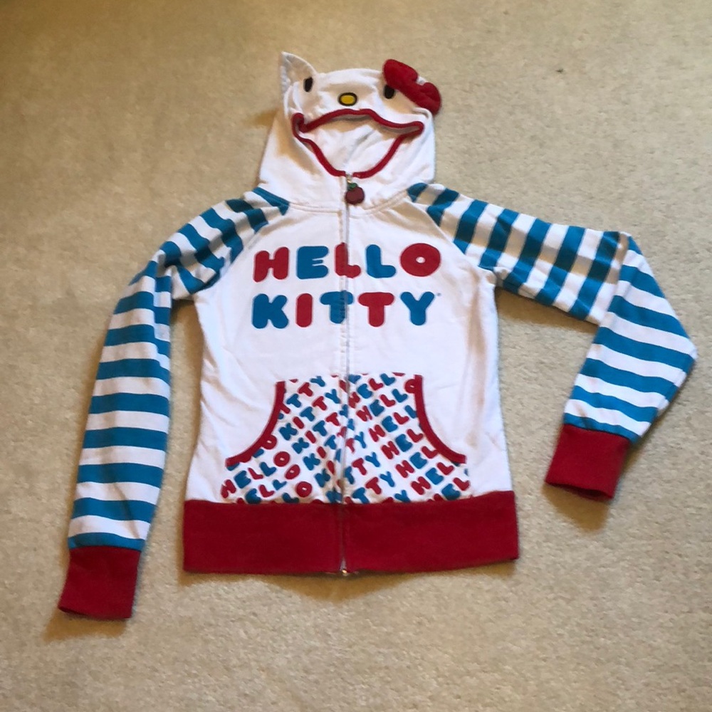 Sanrio Hello Kitty Zippered Sweat Shirt w/Hood Med